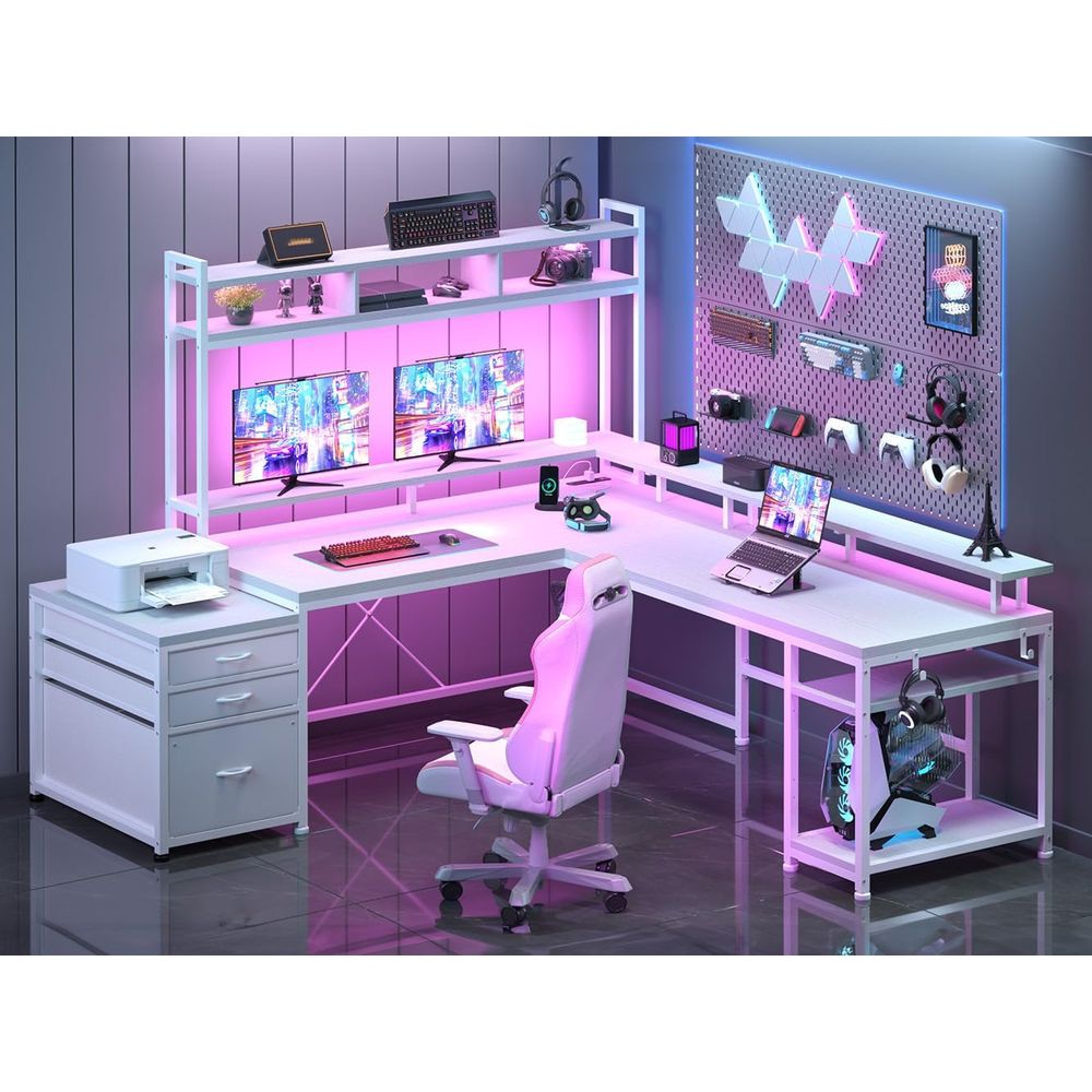 Desk Setup L Shaped - Bureau en L de 104 pouces