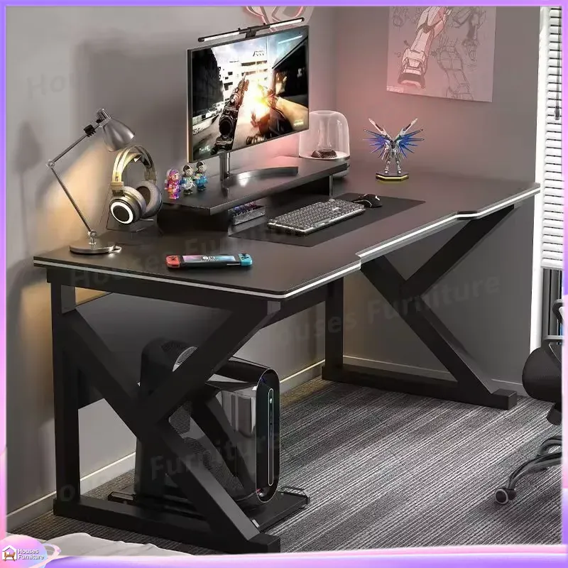 Desk Setup L Shaped - Bureau de jeu en métal noir