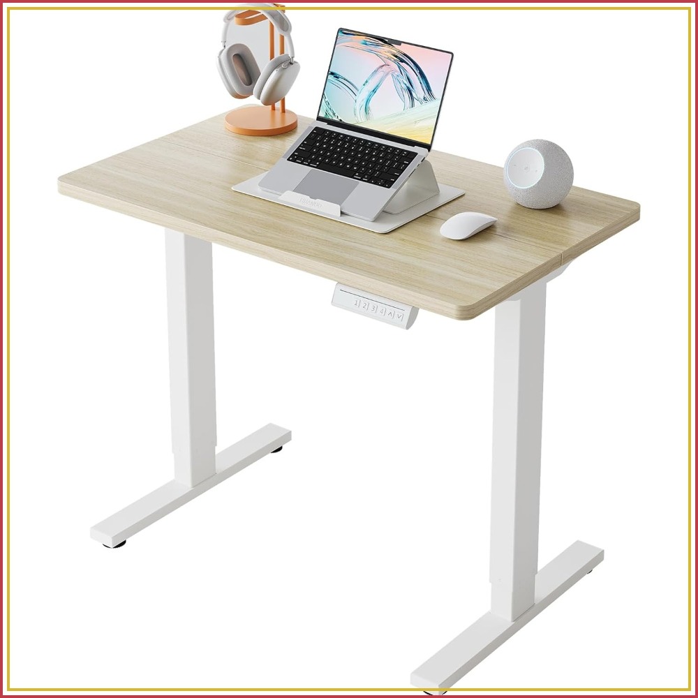 Desk Setup L Shaped - Petit bureau électrique réglable en hauteur,