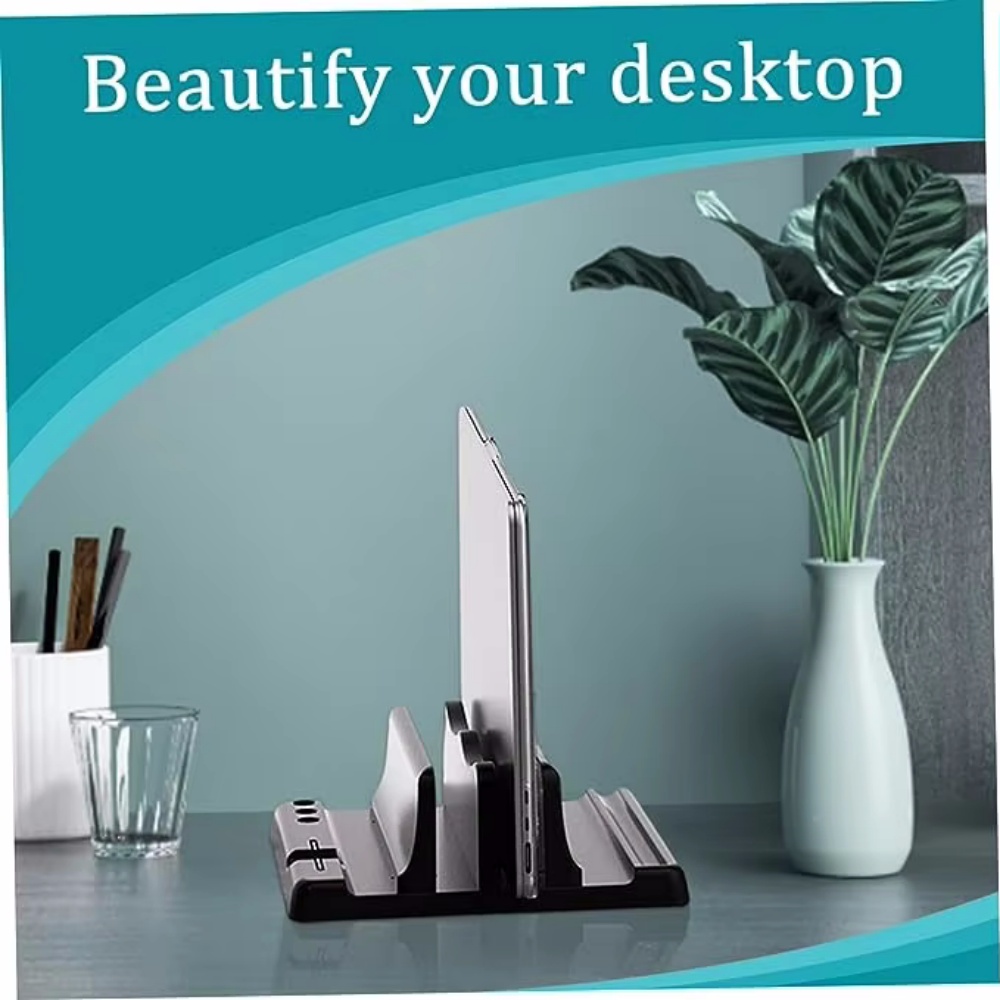 Vertical Laptop Stand - Support vertical réglable pour ordinateur portable,