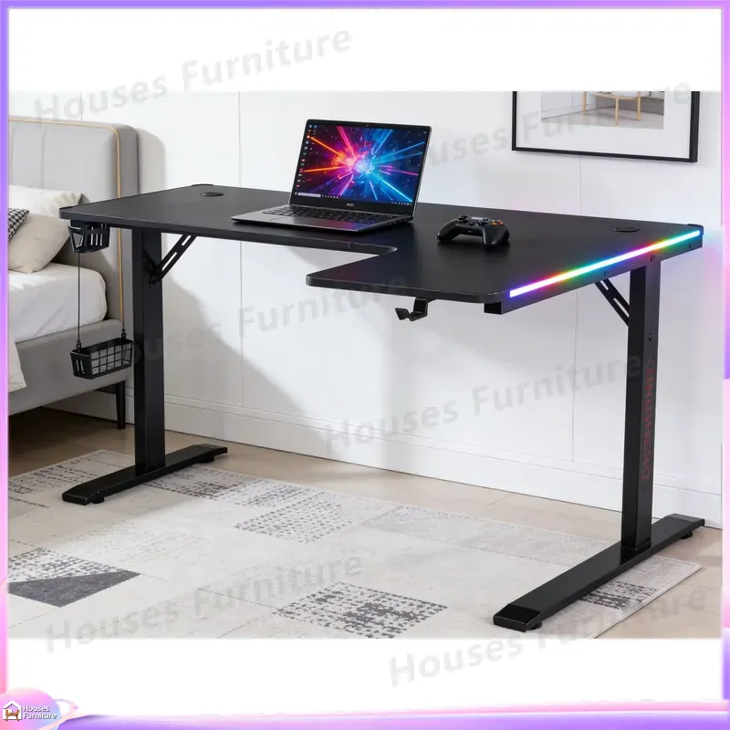 Desk Setup L Shaped - Grand bureau de jeu de 160
