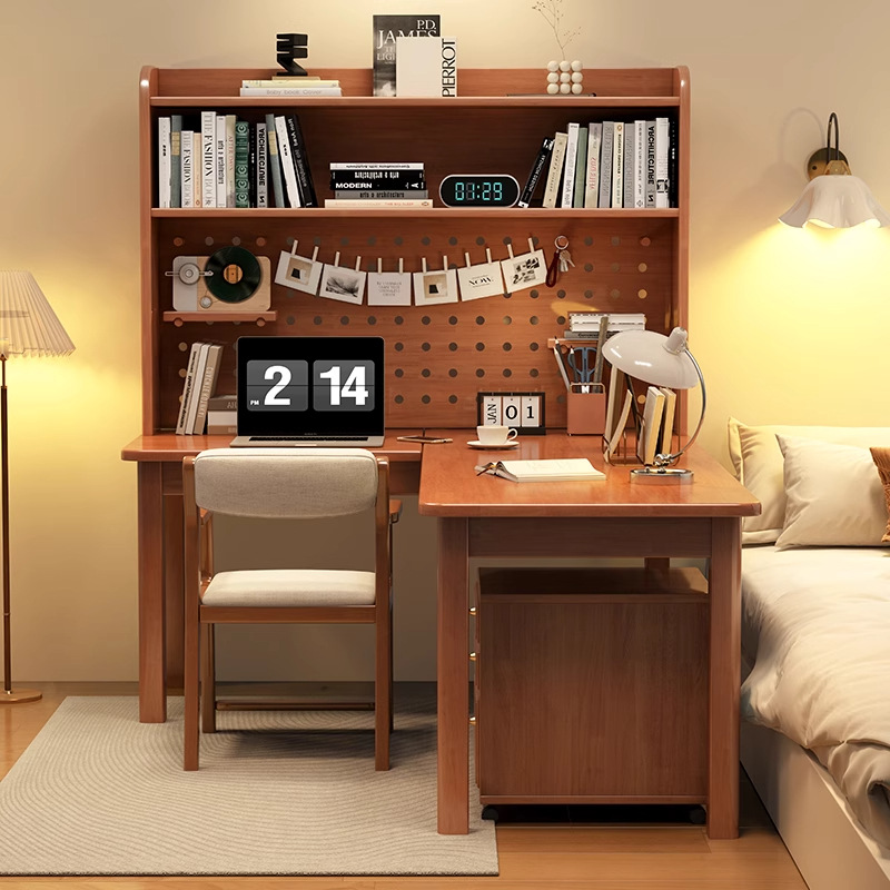 Desk Setup L Shaped - Bureau d'angle moderne en bois massif