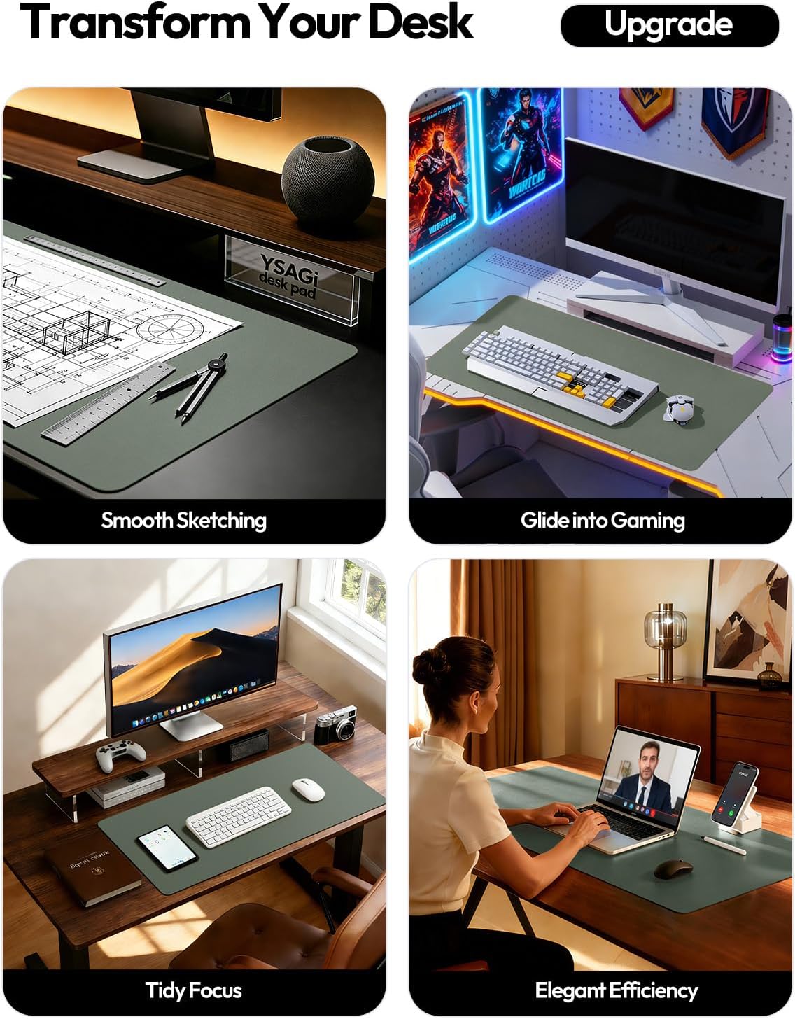 Protecteur de bureau en cuir,  - Desk Pad Leather Large avis et prix