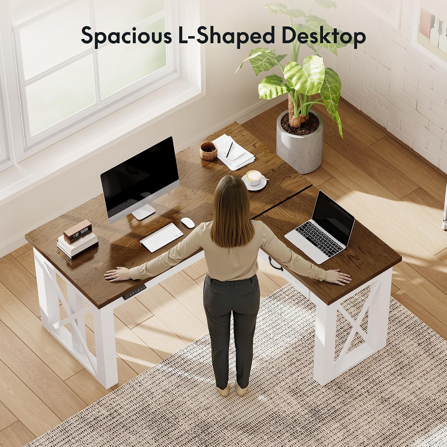 Bureau debout en forme de L av - Desk Setup L Shaped avis et prix