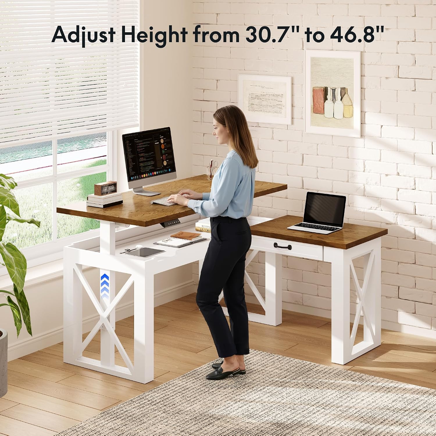 Bureau debout en forme de L av - Desk Setup L Shaped avis et prix
