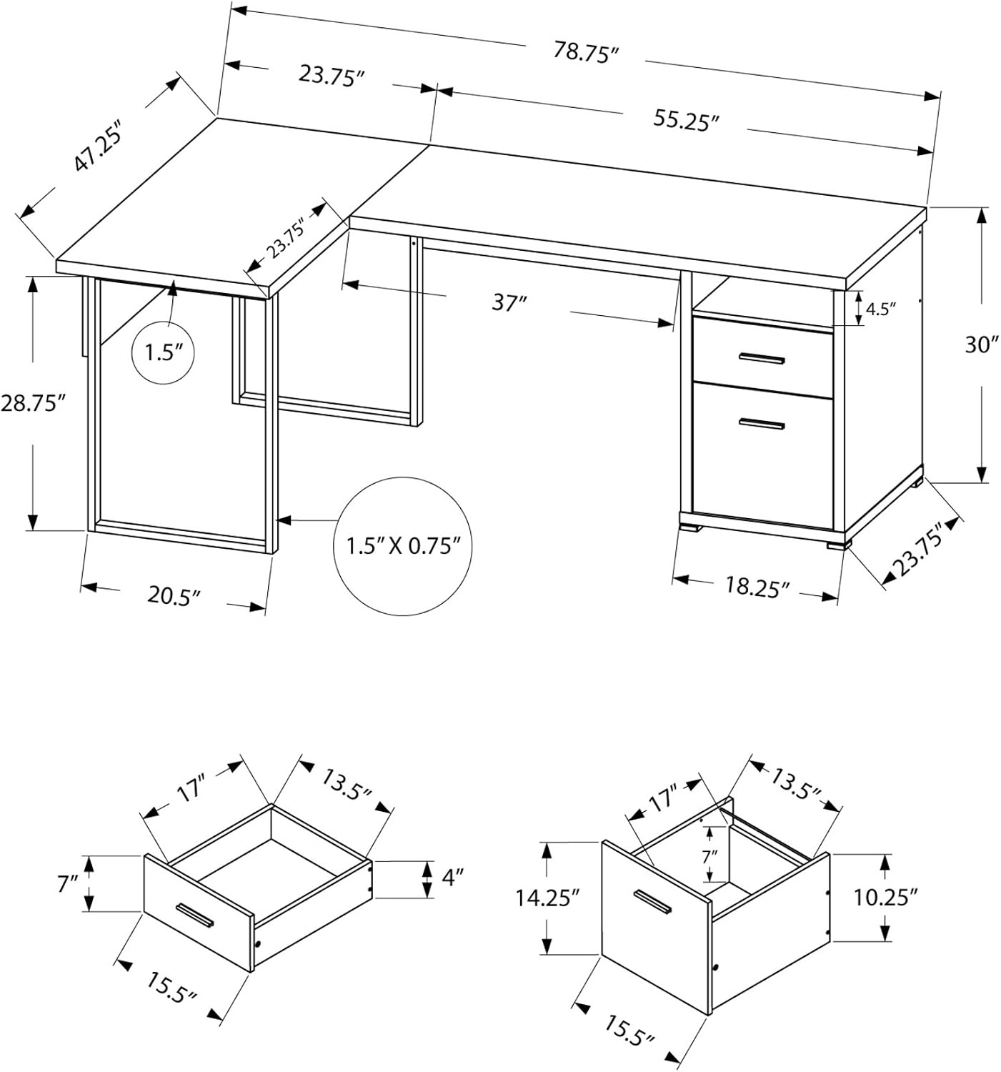 Bureau d'ordinateur I 7257, po - Desk Setup L Shaped avis et prix