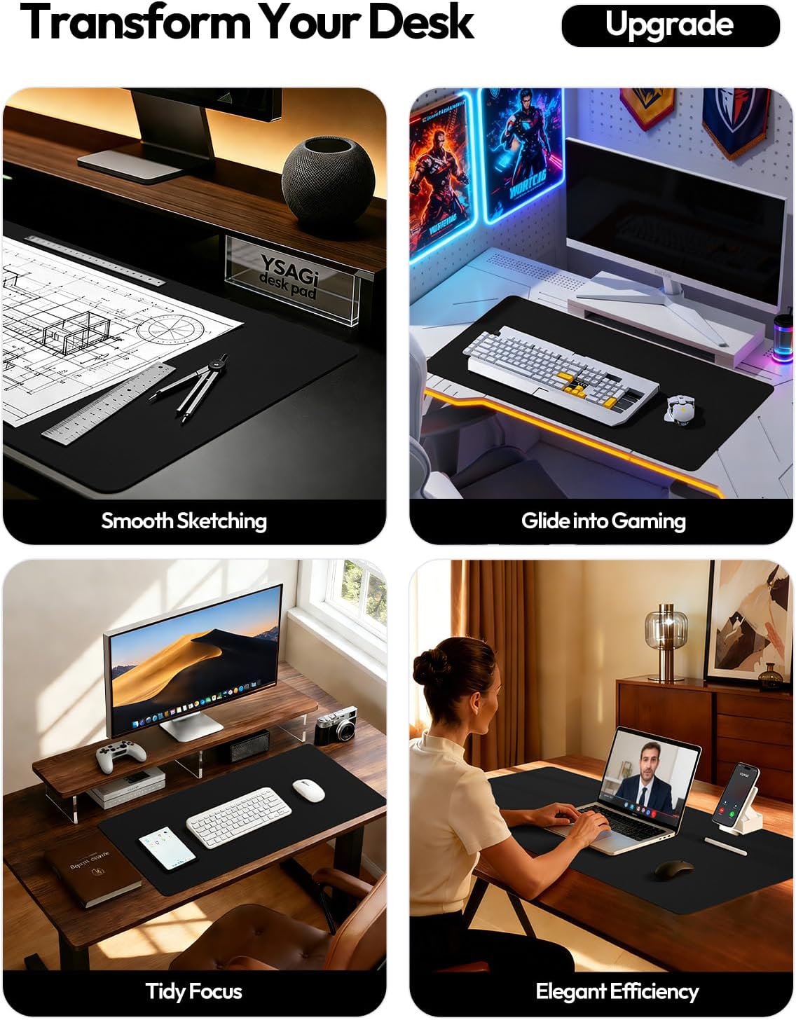 Grand tapis de bureau en cuir  - Desk Pad Leather Large avis et prix
