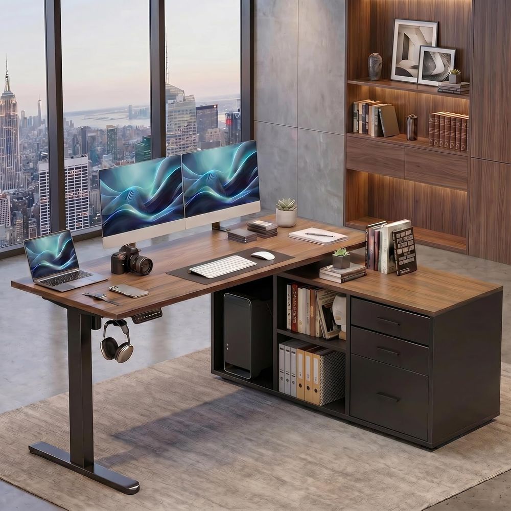 Bureau debout en forme de L de - Desk Setup L Shaped avis et prix