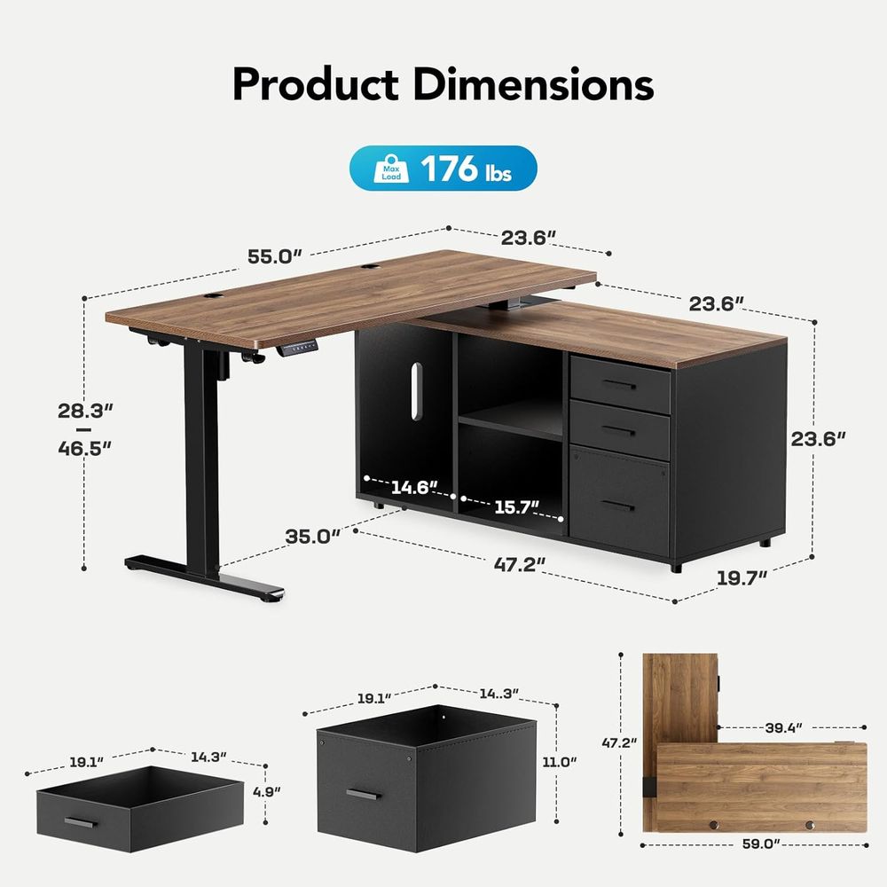 Bureau debout en forme de L de - Desk Setup L Shaped avis et prix